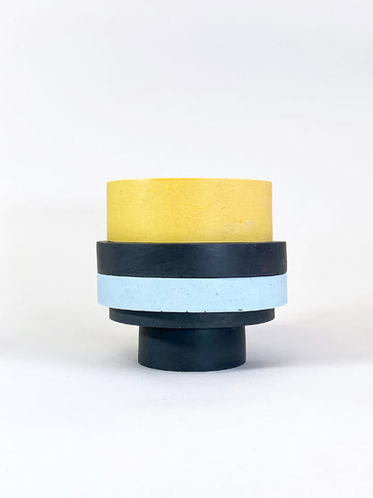 Totemico Large Pot- Yellow, Blue and Black