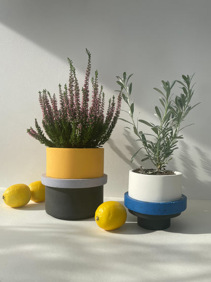 Totemico Large Pot- Yellow, Lilac and Black