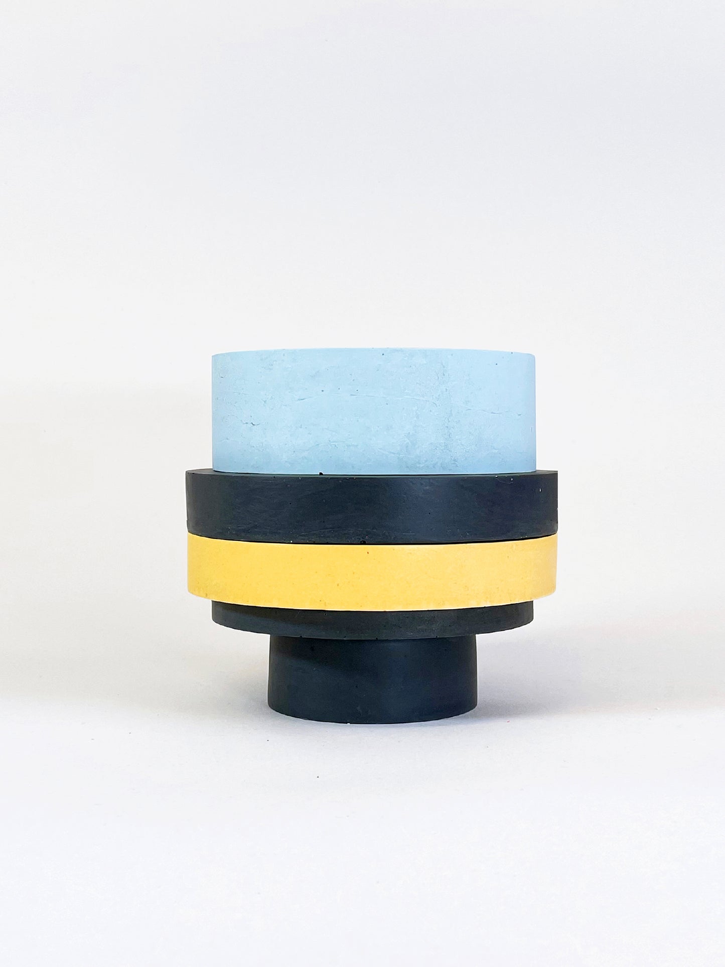 Totemico Large Pot- Blue, Yellow and Black