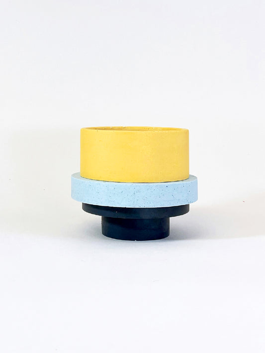 Piccolo Pot Yellow, Blue and Black