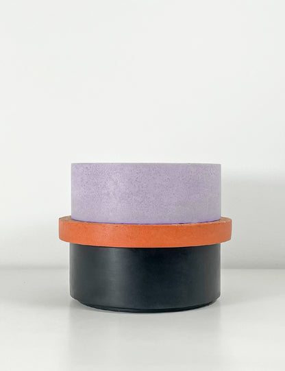Totemico Large Pot- Lilac, Terracotta and Black